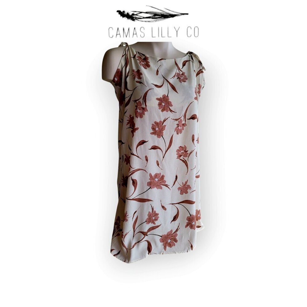 Camas Lilly Co Upcycled Summer Dress XL Brown White Sustainable Boutique - Picture 14 of 15